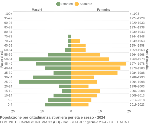 Grafico cittadini stranieri - Capiago Intimiano 2024