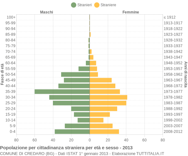 Grafico cittadini stranieri - Credaro 2013