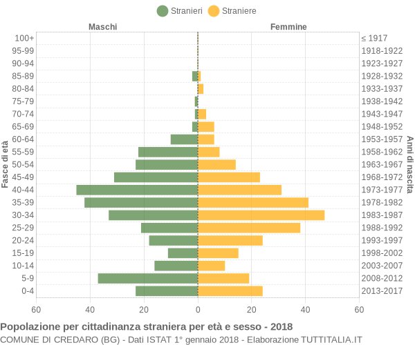 Grafico cittadini stranieri - Credaro 2018