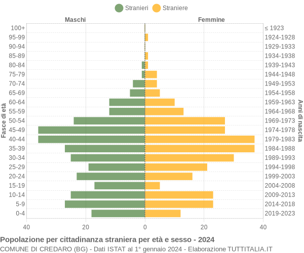 Grafico cittadini stranieri - Credaro 2024