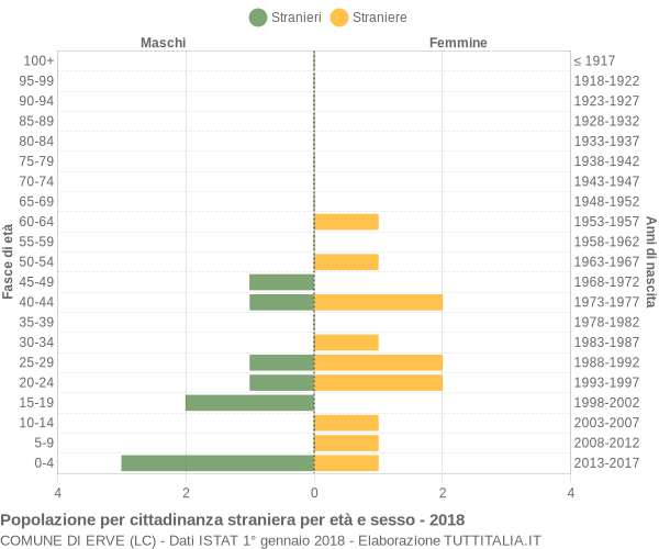 Grafico cittadini stranieri - Erve 2018