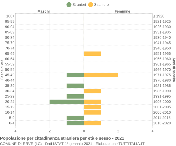 Grafico cittadini stranieri - Erve 2021