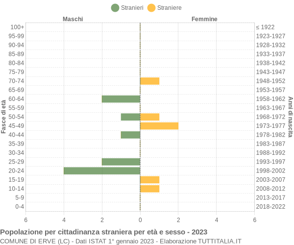 Grafico cittadini stranieri - Erve 2023