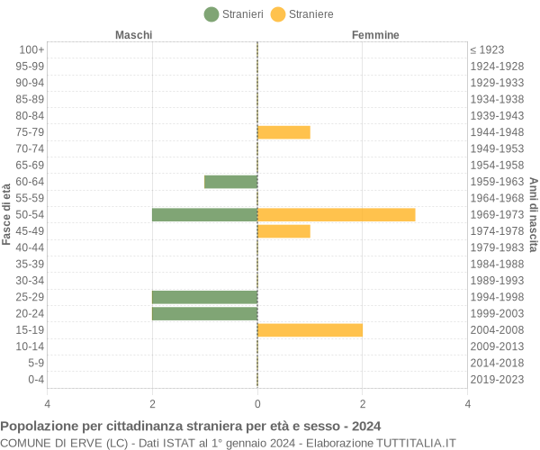 Grafico cittadini stranieri - Erve 2024