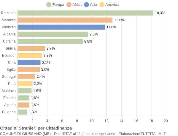 Grafico cittadinanza stranieri - Giussano 2015