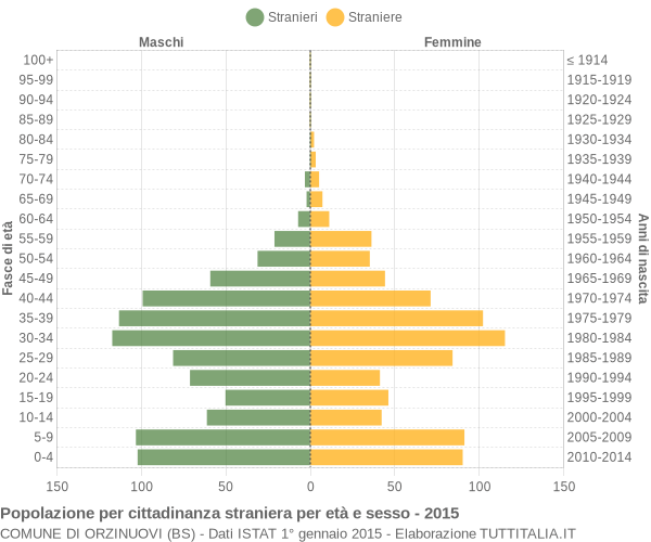 Grafico cittadini stranieri - Orzinuovi 2015