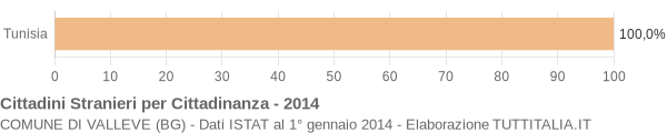 Grafico cittadinanza stranieri - Valleve 2014