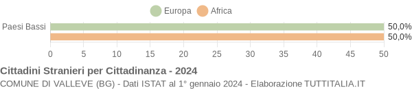 Grafico cittadinanza stranieri - Valleve 2024