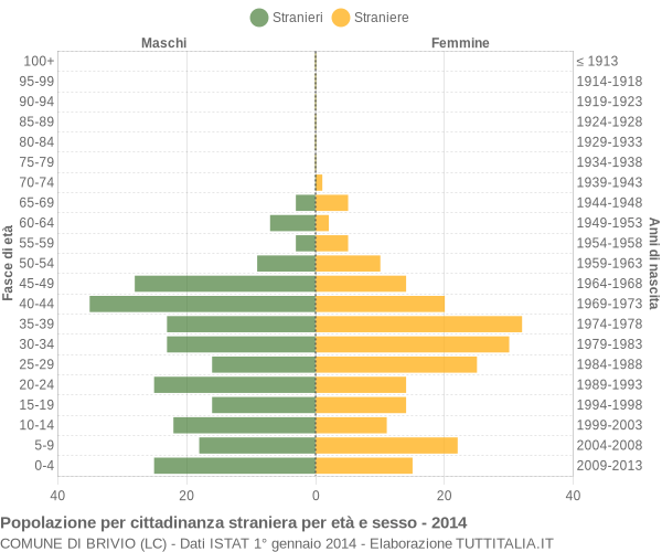 Grafico cittadini stranieri - Brivio 2014