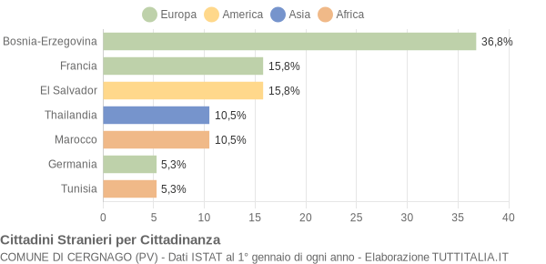 Grafico cittadinanza stranieri - Cergnago 2006