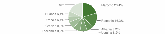 Grafico cittadinanza stranieri - Cergnago 2014