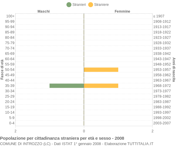 Grafico cittadini stranieri - Introzzo 2008