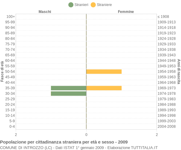 Grafico cittadini stranieri - Introzzo 2009