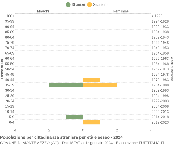 Grafico cittadini stranieri - Montemezzo 2024