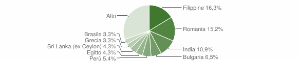 Grafico cittadinanza stranieri - Zerbolò 2011