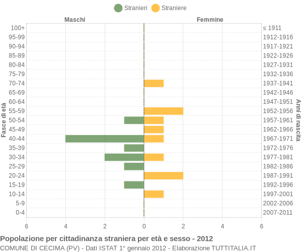 Grafico cittadini stranieri - Cecima 2012