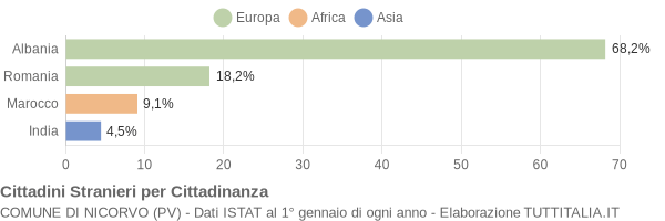 Grafico cittadinanza stranieri - Nicorvo 2009