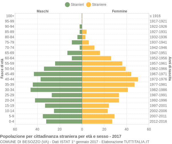 Grafico cittadini stranieri - Besozzo 2017