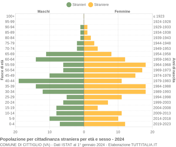 Grafico cittadini stranieri - Cittiglio 2024