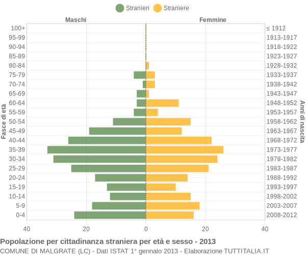 Grafico cittadini stranieri - Malgrate 2013