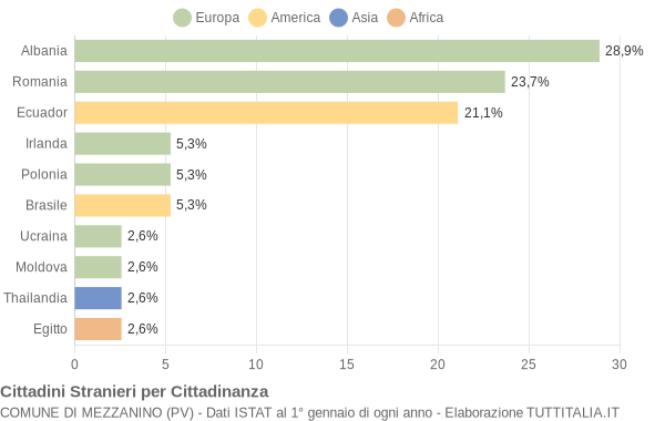 Grafico cittadinanza stranieri - Mezzanino 2006