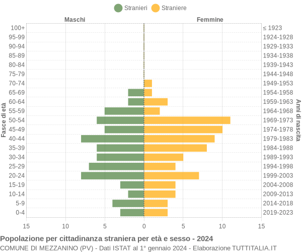 Grafico cittadini stranieri - Mezzanino 2024