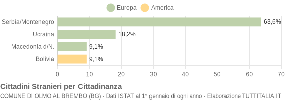 Grafico cittadinanza stranieri - Olmo al Brembo 2005