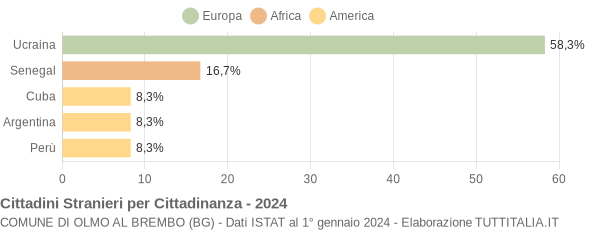 Grafico cittadinanza stranieri - Olmo al Brembo 2024