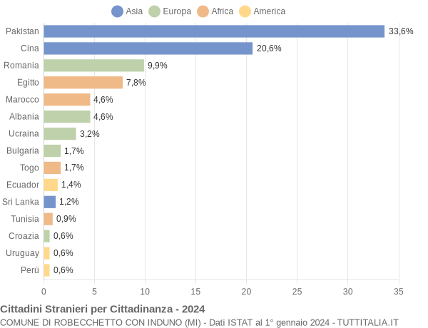 Grafico cittadinanza stranieri - Robecchetto con Induno 2024