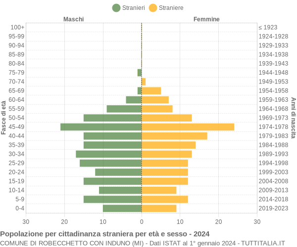 Grafico cittadini stranieri - Robecchetto con Induno 2024