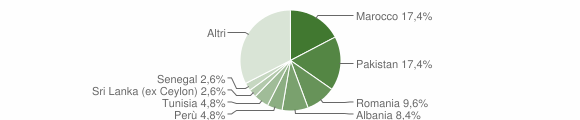 Grafico cittadinanza stranieri - Sumirago 2010