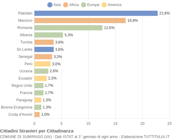 Grafico cittadinanza stranieri - Sumirago 2014