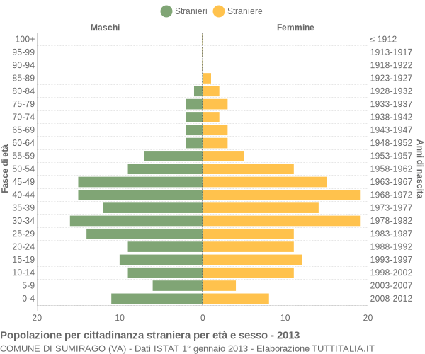 Grafico cittadini stranieri - Sumirago 2013