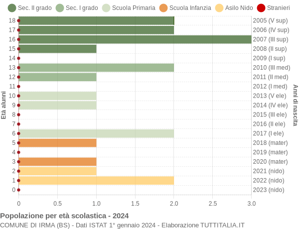 Grafico Popolazione in età scolastica - Irma 2024