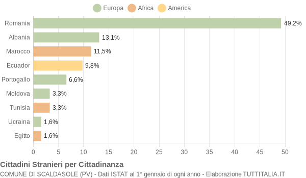 Grafico cittadinanza stranieri - Scaldasole 2014