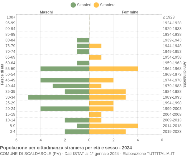 Grafico cittadini stranieri - Scaldasole 2024