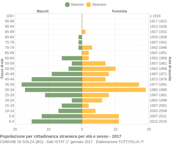 Grafico cittadini stranieri - Solza 2017