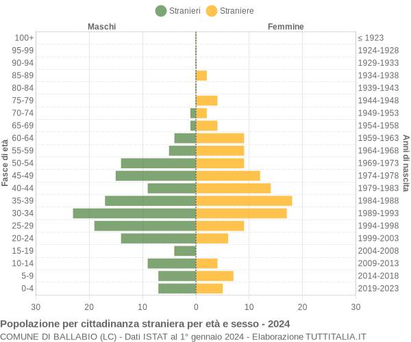 Grafico cittadini stranieri - Ballabio 2024