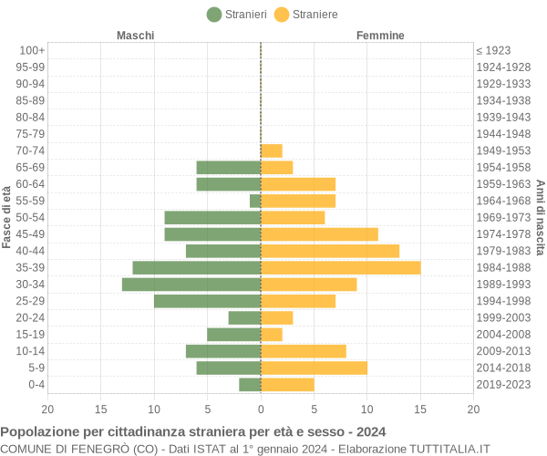 Grafico cittadini stranieri - Fenegrò 2024