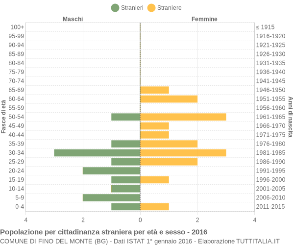 Grafico cittadini stranieri - Fino del Monte 2016