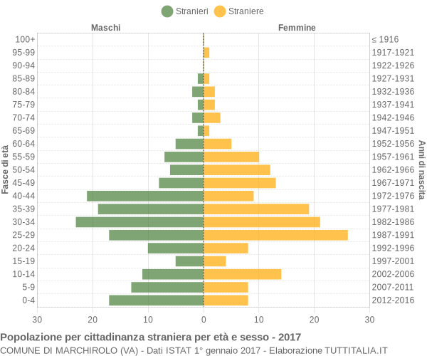 Grafico cittadini stranieri - Marchirolo 2017