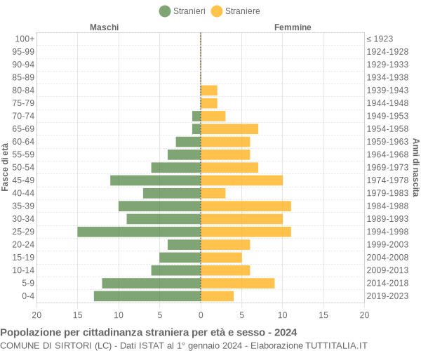 Grafico cittadini stranieri - Sirtori 2024