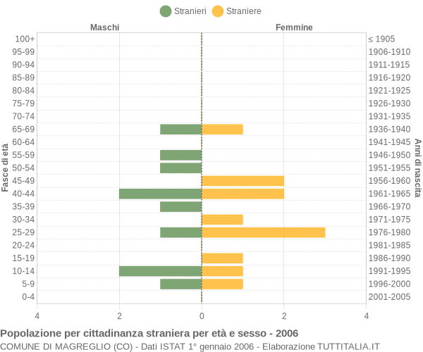 Grafico cittadini stranieri - Magreglio 2006