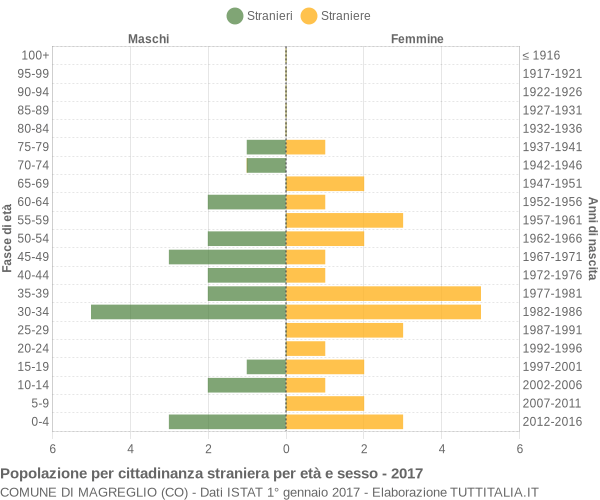 Grafico cittadini stranieri - Magreglio 2017