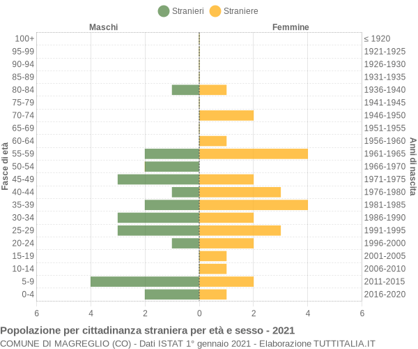 Grafico cittadini stranieri - Magreglio 2021