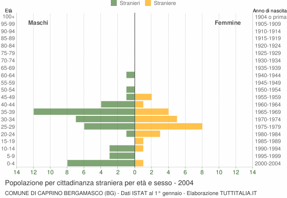 Grafico cittadini stranieri - Caprino Bergamasco 2004