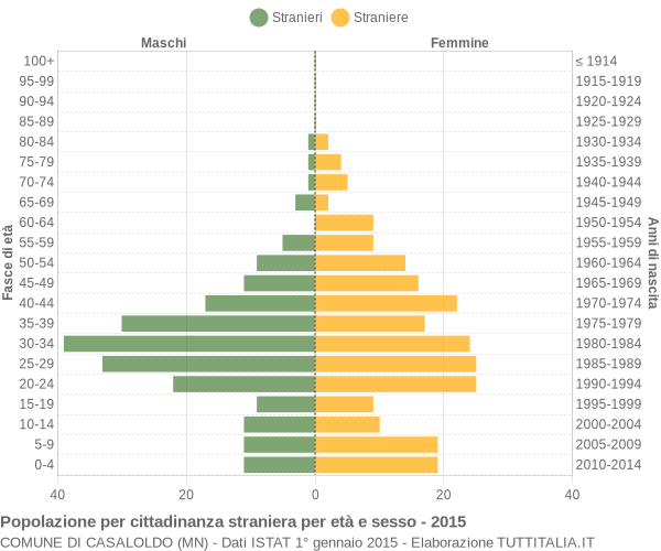 Grafico cittadini stranieri - Casaloldo 2015