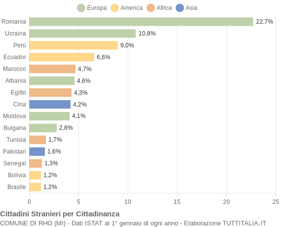 Grafico cittadinanza stranieri - Rho 2017