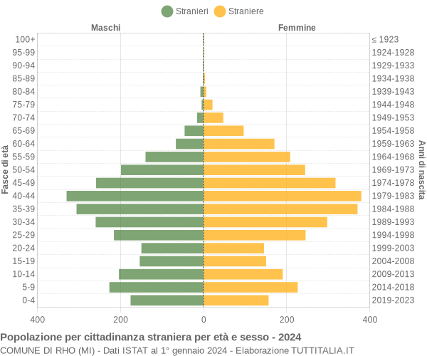 Grafico cittadini stranieri - Rho 2024