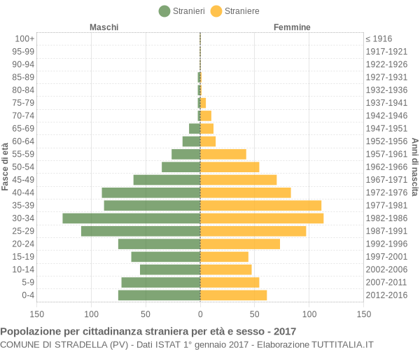 Grafico cittadini stranieri - Stradella 2017